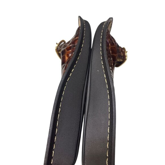 Alegria Brown Croc-Embossed Leather Sandals Womens Size 9.5-10 With Buckle Detai - Picture 8 of 8